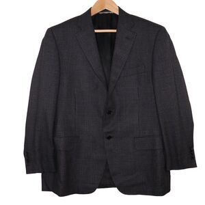 Canali 1934 Sport Coat Blazer Men’s 42 Silk & Wool Black Tweed Textured Italy